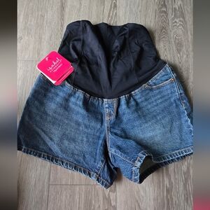 Ingrid & Isabel Dark Blue High Waist Maternity Shorts Size 6 NWT